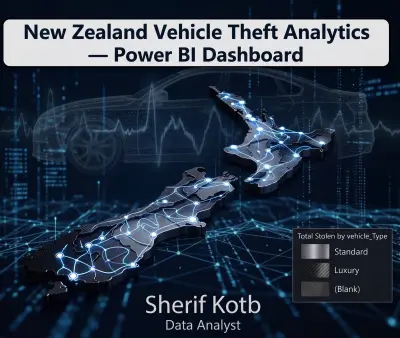 دراسة حالة: تحليلات سرقة المركبات في نيوزيلندا - لوحة معلومات Power BI
