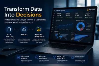 تحليل البيانات وتصميم وتطوير لوحات تحكم تفاعلية باستخدام Power BI