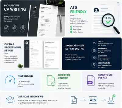 تصميم سيرة ذاتية (CV) احترافية متوافقة مع أنظمة ATS تزيد فرص قبولك