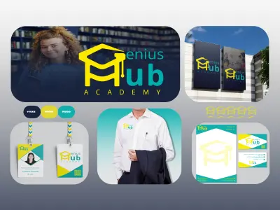 تصميم شعار وهوية بصرية متكاملة لأكاديمية Genius Hub