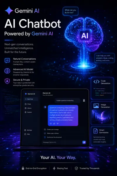 مشروع شات بوت ذكي بالذكاء الاصطناعي (Gemini AI Chatbot)