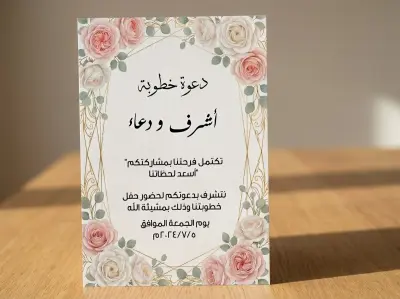تصميم دعوة خطوبة كلاسيكية فاخرة
