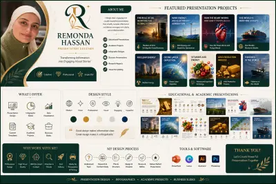 تصميم عروض PowerPoint احترافية (10-15 شريحة) بأسلوب عصري وجذاب