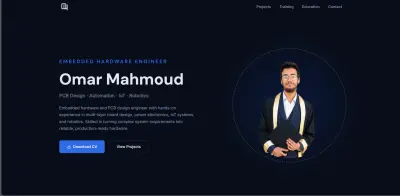 صورة العمل موقع بورتفوليو احترافي HTML و CSS و JavaScript