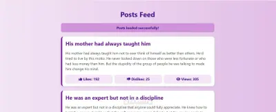 منصة عرض التدوينات القصيرة (Posts Feed Dashboard)