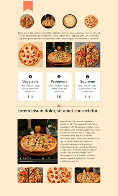 Pizza Restaurant Landing Page Design