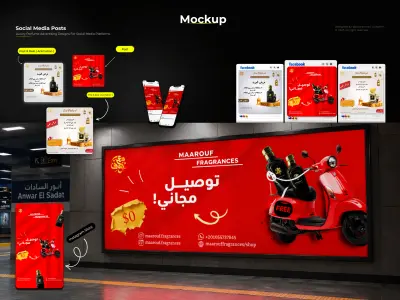تصميم سوشيال ميديا لعطور فاخرة  أو