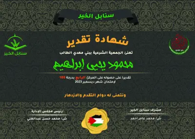 تصميم شهادات تقدير وتكريم احترافية للمؤسسات والجمعيات الخيرية