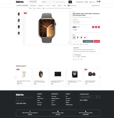 صفحة منتج احترافية بـ Bootstrap 5 و JavaScript