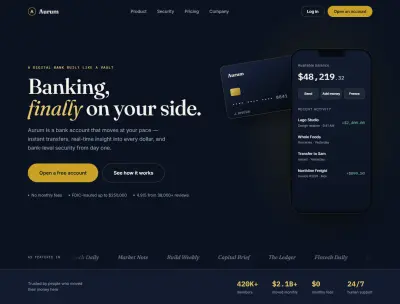 Aurum | تطوير منصة مصرفية رقمية متكاملة باستخدام React و Node.js