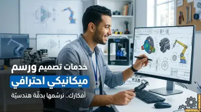 تصميم mechanical drawing by autocad