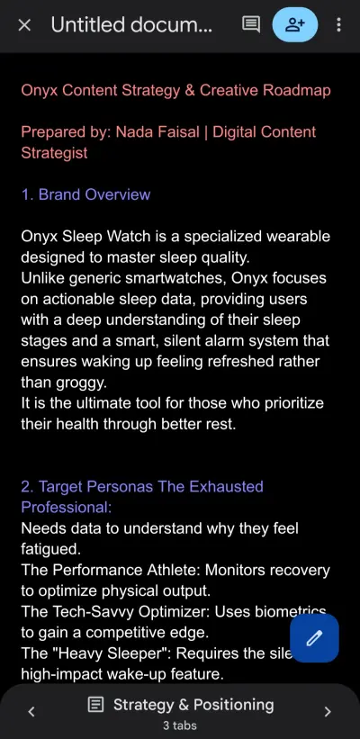 Onyx Sleep Watch: استراتيجية محتوى متكاملة لتحقيق أعلى معدلات التحويل
