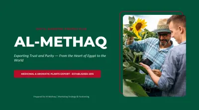 استراتيجة محتوى Digital Marketing Strategy for AL-METHAQ | B2B Export Marketing Plan