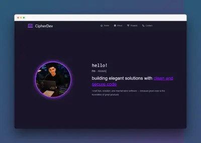 تصميم وتطوير موقع شخصي (Portfolio) تفاعلي ومتجاوب