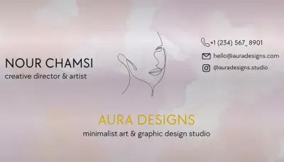 تصميم بطاقة عمل (Business Card) احترافية بأسلوب فني هادئ وبسيط
