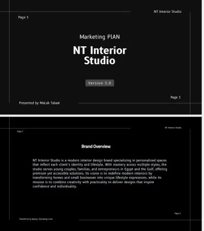 Marketing plan for NY interior studio