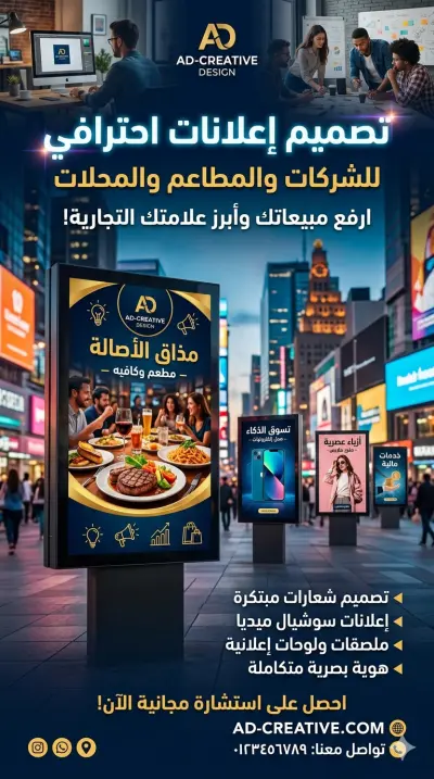 تصميم إعلانات الشركات و صفحات الإنترنت