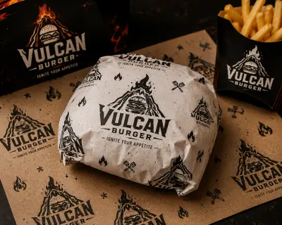 تصميم شعار VULCAN bURGER