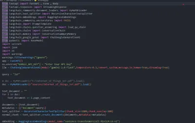 نظام ذكاء اصطناعي للإجابة على الأسئلة باستخدام RAG و FastAPI
