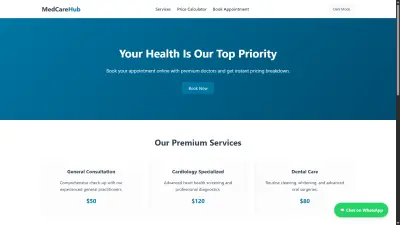 تصميم صفحة هبوط (Landing Page) تفاعلية وعصرية للعيادات والمراكز الطبية | HTML, CSS, JS