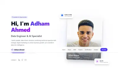 Interactive Developer Portfolio & Data Analytics Showcase