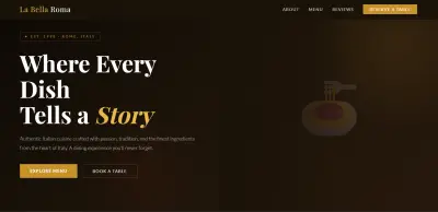 تصميم Landing Page احترافية ومتجاوبة لمطعم إيطالي