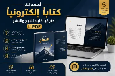 أصمم لك كتابًا الكترونيًا قابلا للبيع كمنتج رقمي PDF