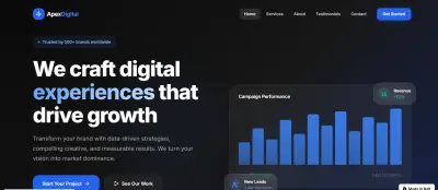 Responsive Landing Page Design for Digital Marketing Agency