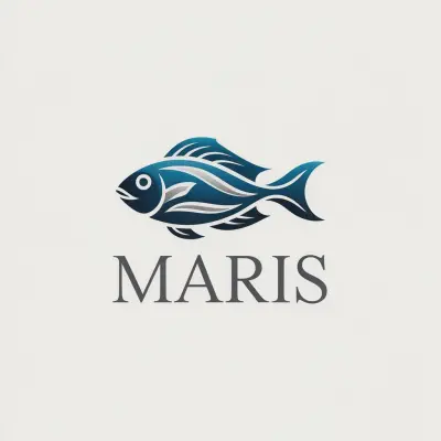 تصميم شعار مطعم سمك اسمه "Maris"