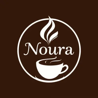 تصميم شعار مقهى قهوة اسمه "Noura"