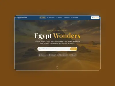 تطبيق ويب فاخر للسياحة والسفر في مصر-Egypt Wonders