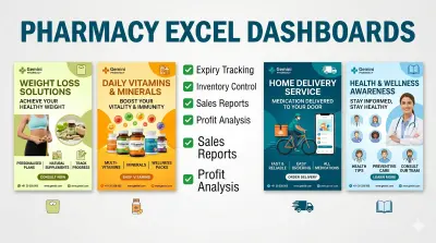 إنشاء شيتات Excel احترافية لإدارة الصيدليات والمخازن والشركات .