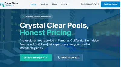 Pool Cleaning Website - Clean Swim