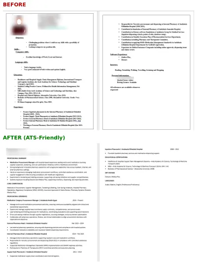 تحويل السي في لصيغة متوافقة مع أنظمة ATS (Applicant Tracking Systems)