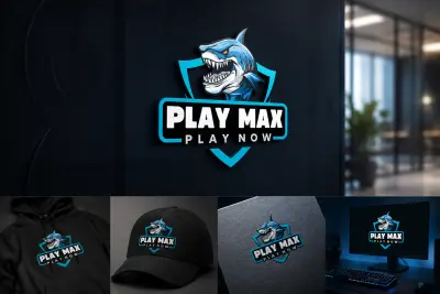 تصميم شعار Gaming احترافي لعلامة PLAY MAX