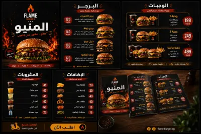 تصميم قوائم مطاعم (المنيوهات)