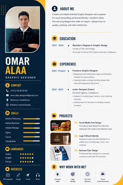 تصميم سيرة ذاتية احترافية (CV)