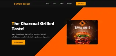 تطوير ومحاكاة موقع بافالو برجر بالكامل | Buffalo Burger Clone