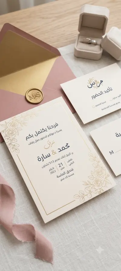 تصميم دعوة فرح بطريقة رائعة