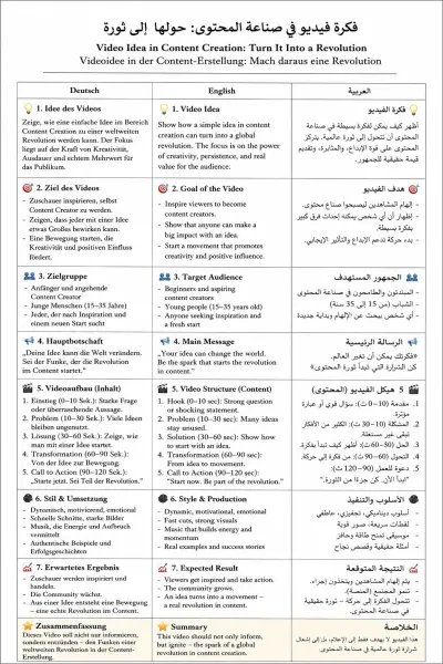أنا متخصص في ابتكار أفكار الفيديوهات وكتابة السكربتات الإبداعية لمنصات التواصل الاجتماعي. أساعد صناع المحتوى والأفراد والعلامات التجارية على تحويل أفكارهم إلى محتوى جذاب وقابل للانتشار.