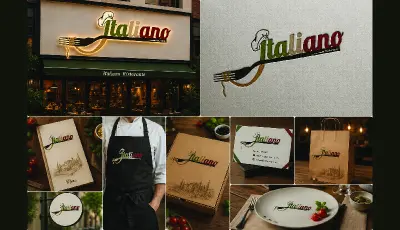 تصميم شعار احترافي لمطعم "Italiano" | Restaurant Logo Design