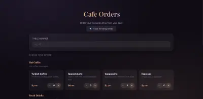نظام طلبات في الكافيهات عن طريق QR Scan