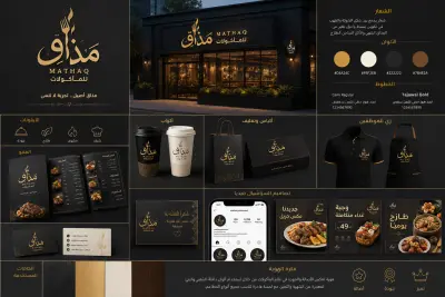 تصميم هوية بصرية احترافية للمطاعم والمتاجر  تصميم احترافى كامل