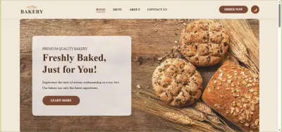 تصميم موقع ويب متكامل لمخبز The Artisan Bakery