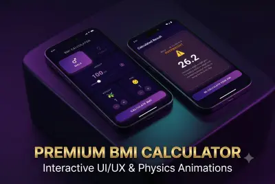 تطبيق حساب كتلة الجسم (BMI Calculator) بنظام نيون وتفاعلية فيزيائية متطورة | Flutter