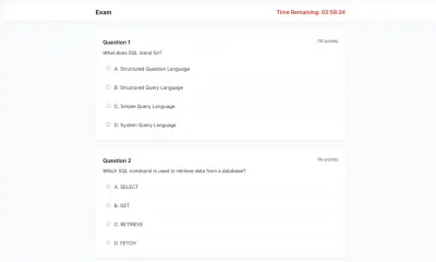 نظام اختبارات إلكتروني متكامل (Online Examination System)