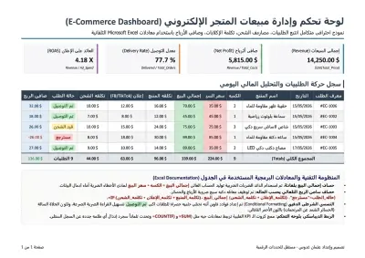 تصميم وأتمتة لوحة تحكم ديناميكية احترافية باستخدام Excel