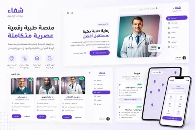 تصميم وتطوير واجهة منصة "شفاء" الطبية المتكاملة لإدارة العيادات وحجز المواعيد