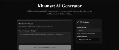 Khamsat AI - full-stack AI-powered SaaS application Next.js 16, Clerk, MongoDB, Google GenAI