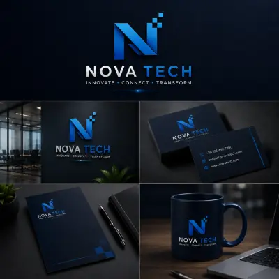 تصميم هوية بصرية لشركة التقنية "Nova Tech"